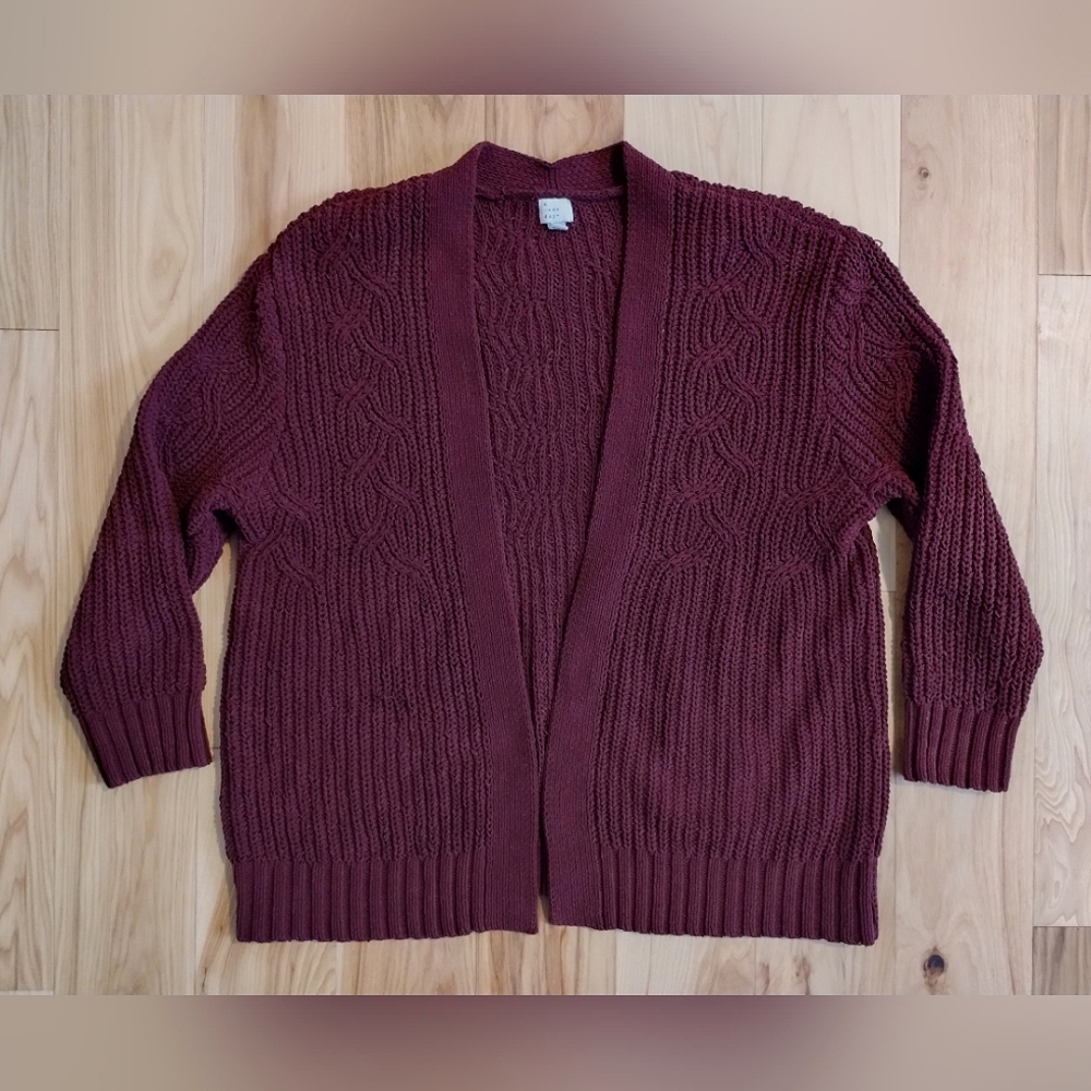 Ana purple knitted cardigan women's size large